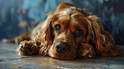 Cocker Spaniel Puppy Dog Laying Down, Desktop Wallpaper Backgrounds, Background HD For Designer