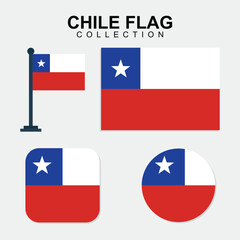 Chile Country National Flag set