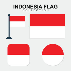 Indonesia Country National Flag set