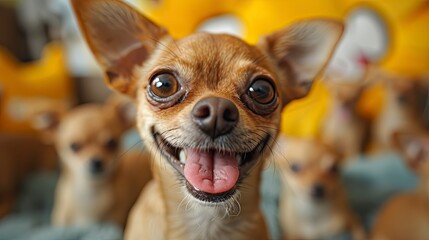 Cute Brown Mexican Chihuahua Dog Tongue, Desktop Wallpaper Backgrounds, Background HD For Designer