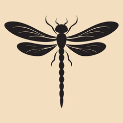 Dragonfly black silhouette vector Clip art