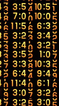 counting numbers, time and code information in vertical