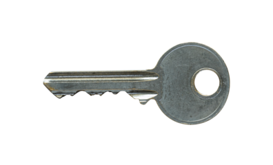 silver key isolated. rusty key element