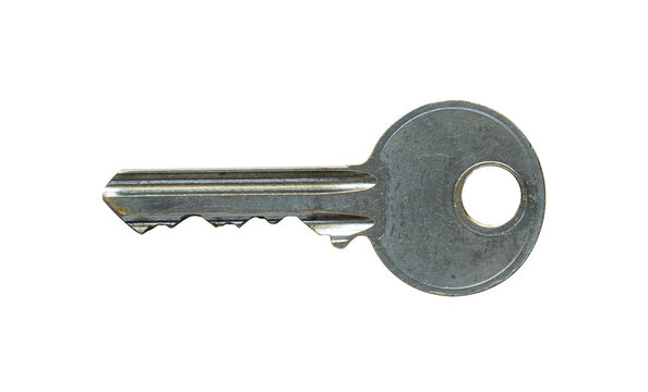 silver key isolated. rusty key element