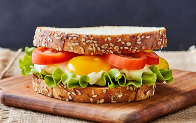 Capture the essence of Egg Salad Sandwich in a mouthwatering food photography shot