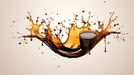 Song of Black Coffee splash with the shape of a melody, symbolic or Creative for celebration...