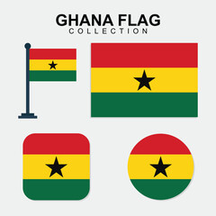 Ghana Country National Flag set