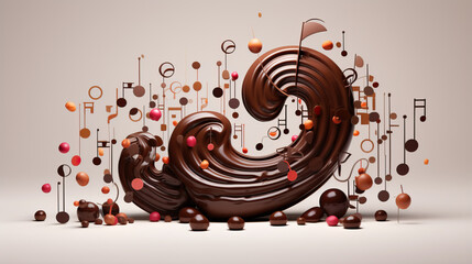 Song of the Chocolates splash with the shape of a melody