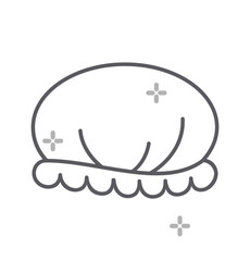 Disposable surgical cap linear icon. Protective wear for head. Doctor uniform. Sterile nurse suit. Thin line customizable illustration. Contour symbol. Vector isolated outline drawing. Transparent PNG