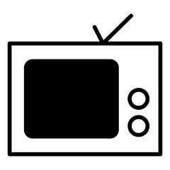 Television solid glyph icon