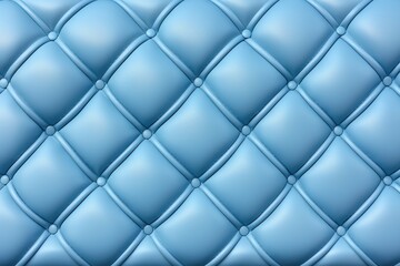 Background texture of pastel blue genuine leather soft tufted furniture. Created with Ai