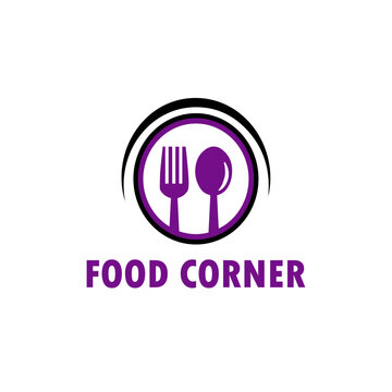 Food corner logo design vector