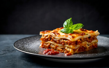 Fototapeta premium Capture the essence of Lasagna in a mouthwatering food photography shot