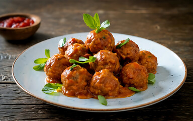 Capture the essence of Meatballs in a mouthwatering food photography shot