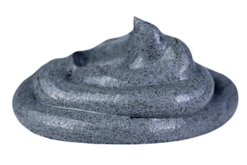 Black clay mask isolated on a transparent background.