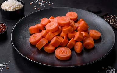Capture the essence of Cooked Carrots in a mouthwatering food photography shot