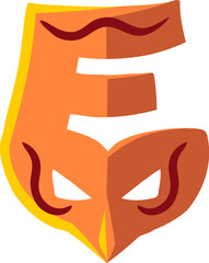 Party Mask Alphabet Letter E Vector Element