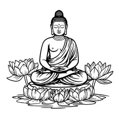 Spiritual Buddha Shape with Lotus