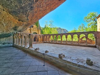 Romanesque cloister of the Royal Monastery of San Juan de la Peña in Huesca, Aragon - 705516937
