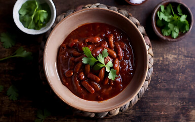 Capture the essence of Rajma in a mouthwatering food photography shot - obrazy, fototapety, plakaty