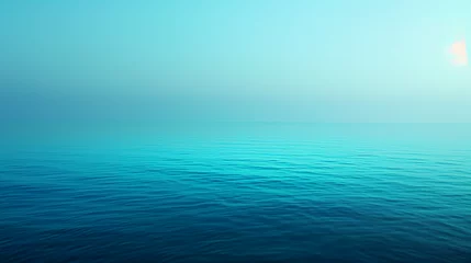 Fototapeten Blue Ocean With Clear Sky - Tranquil Seascape Picture © Nelson
