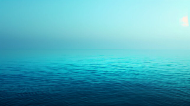 Blue Ocean With Clear Sky - Tranquil Seascape Picture