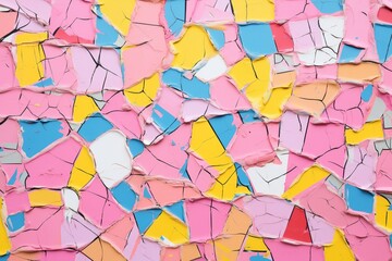 pink cracked wall paint with chip patterns