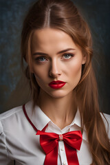 portrait of  beautiful modern schoolgirl
