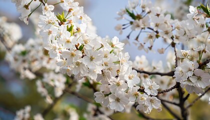 cherry blossoms in spring, white cherry blossoms