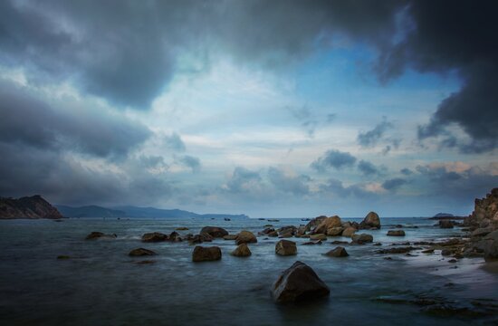 rocky coastline view central vietnam