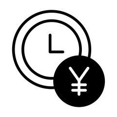 Yen Time, fixed investment solid glyph icon