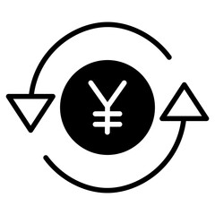 Yen Exchange value solid glyph icon