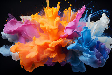 Obraz premium A joyous abstract watercolor splash, full of life and movement.