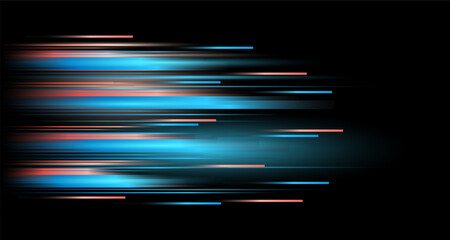 Abstract Background With Glowing Horizontal Lines. Illustration Light Render Of Digital Technology