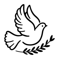 Graceful Doodle Dove Vector: Symbol of Peace, Harmony, and Elegance in Black.