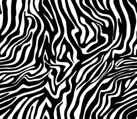 Vector animal print. Zebra ornament. Seamless pattern - 705523538