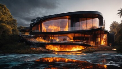 old bridge over river