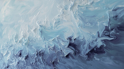 Abstract background with strokes of acrylic paint in white and blue.
