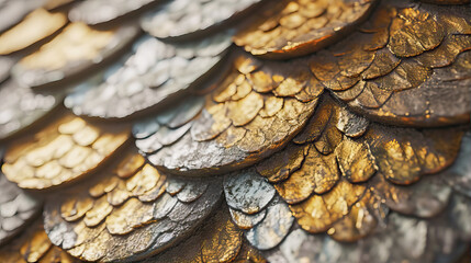 Texture of metal, gold and bronze tiles
