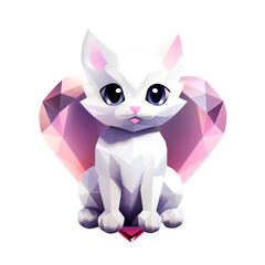 Fototapeta premium illustration of cute cat character mascot. isolated on transparent background