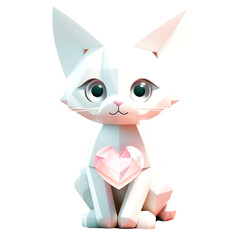 illustration of cute cat character mascot. isolated on transparent background