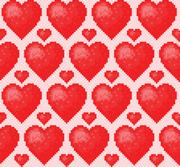 The seamless red background with hearts.
