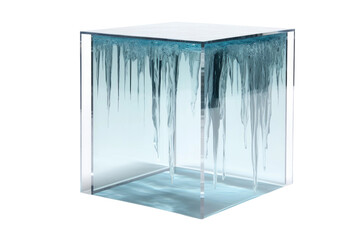 Acrylic Waterfall Edge Side Table Isolated on Transparent Background