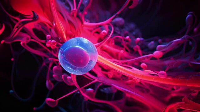 Brightlyhued artistic of the neurulation process in a developing human embryo, the dynamic formation of the neural tube.