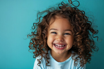 a professional portrait studio photo of a cute child model
