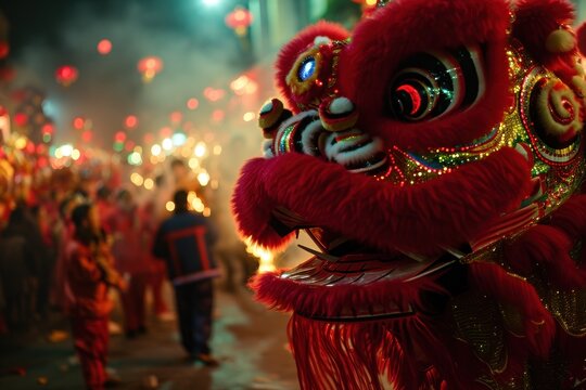 Celebrate Chinese New Year with lion dances and fireworks.