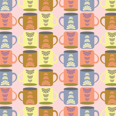 Vector colorful mugs pattern design