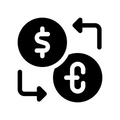 money exchange glyph icon