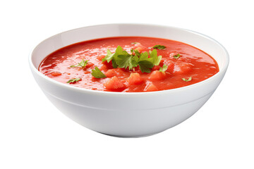 Healthy Dining: Gazpacho Bowl Isolated on Transparent Background