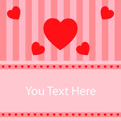 Valentine' s day with heart, Greeting Card. Abstract vintage card with frame